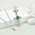 wholesale 925 Sterling Silver Green Enamel Flower and Frog Design Urn Pendant with Chain - Keepsake Memorial Jewelry-0-3