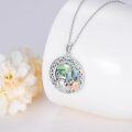 wholesale 925 Sterling Silver Abalone Shell & Rose Gold Plated Lotus Frog Pendant Necklace-0-1