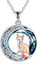 wholesale 925 Sterling Silver 925 Blue Crystal Fox Pendant Necklace Celtic Style-0-0