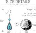 wholesale 925 Sterling Silver Teardrop Turquoise Stone Drop Earrings for Women-0-2