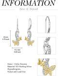 wholesale TOUPOP Animal Earrings (butterfly), Silver -0-3