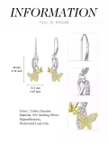 TOUPOP Silver Butterfly Earrings with Stones-0-3