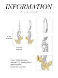 TOUPOP Silver Butterfly Earrings with Stones-0-3