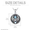 wholesale 925 Sterling Silver Moonstone Egyptian Ankh Eye of Horus Scarab Pendant Necklace-0-3