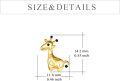 wholesale 925 Sterling Silver Giraffe Shape Stud Earrings with Gold Plating and Black Accents - Cute Animal  for Women-0-2