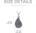 wholesale 925 Sterling Silver Birth Flower Teardrop Urn Necklace for Ashes Memorial Jewelry-0-2