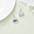 wholesale 925 Sterling Silver Panda Bear Teardrop Dangle Earrings for Women and Girls-0-2