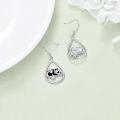 wholesale 925 Sterling Silver Panda Bear Teardrop Dangle Earrings for Women and Girls-0-2