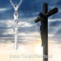 wholesale 925 Sterling Silver INRI Crucifix Pendant Necklace with Chain for Women-0-3