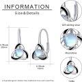 wholesale 925 Sterling Silver Moonstone Celtic Triquetra Leverback Earrings - Irish  for Her-0-2