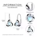 wholesale 925 Sterling Silver Moonstone Celtic Triquetra Leverback Earrings - Irish  for Her-0-2