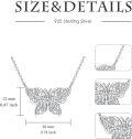 wholesale 925 Sterling Silver Filigree Butterfly Pendant with Cubic Zirconia Necklaces for Women Gifts-0-4