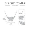 wholesale 925 Sterling Silver Butterfly Pendant Necklace Platinum Plated Lab Created Diamond Filigree Women Jewelry-0-4