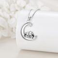 wholesale 925 Sterling Silver Cow on the Moon Star Pendant Necklace - Cute s for Women-0-2