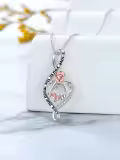 TOUPOP Sterling Silver & Crystal Rose Heart Necklace, I Love You To The Moon And Back-0-3