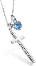 wholesale Sterling Silver Cross Necklace Philippians 4 13 I Can Do All Things Inspirational Gift-0-72