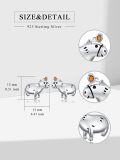 wholesale 925 Sterling Silver Hippo Stud Earrings with Orange Stone - Cute Animal  for Women Girls-0-1