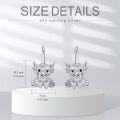 wholesale 925 Sterling Silver Highland Cow Stud Earrings for Women Girls Gifts -0-3