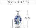 wholesale 925 Sterling Silver Virgin Mary Pendant Necklace with Abalone Shell and Pray for Us Inscription - Religious  for Women Girls-0-3