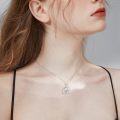 wholesale 925 Sterling Silver Heart Angel Moonstone Pendant Necklace for Women Girls Mothers Day Gift-0-1