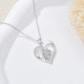 wholesale S925 Sterling Silver 0.08cttw Lab Grown Diamond Family Pendant Necklace-0-3