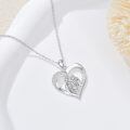 wholesale 925 Sterling Silver Heart Family Pendant Necklace Wholesale With Cubic Zirconia-0-3