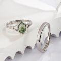 wholesale 925 Sterling Silver Moss Agate Couple Rings Engagement Promise Wedding Gifts-0-1