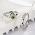 wholesale 925 Sterling Silver Moss Agate Couple Rings Engagement Promise Wedding Gifts-0-1