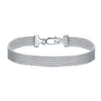 wholesale 925 Sterling Silver Mesh Bracelet With Lobster Clasp-A-Wide