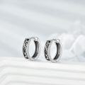 wholesale 925 Sterling Silver Viking Runes Huggie Hoop Earrings for Men & Women-0-3