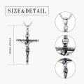 wholesale 925 Sterling Silver &  Celtic Crucifix Jesus Christ Fish Hook Cross Pendant Necklace for Men/Women-0-1