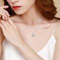 wholesale 925 Sterling Silver Heart-Shaped Pendant Necklace for Women - Sisters Forever Love Design-0-3
