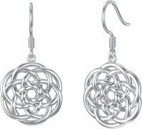 wholesale 925 Sterling Silver Celtic Knot Tree of Life Lotus Drop Earrings-Celtic Style-3