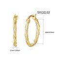 wholesale 925 Sterling Silver Plated Gold Twist Beaded Huggie Hoops for Women Men 9mm Diameter Minimalist Ear Cuff Lightweight Cartilage Tragus Helix Piercing Studs Hypoallergenic Surgical  Body  Set of 6 Pairs-0-5