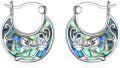 wholesale 925 Sterling Silver Abalone Shell Butterfly Floral Hoop Earrings for Women - Trendy Birthday Gifts-0-0