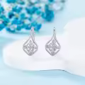 wholesale 925 Sterling Silver Celtic Knot Trinity Witch's Knot Drop Earrings Wholesale Irish  for Women Girls-0-2