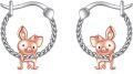 wholesale 925 Sterling Silver Pink Pig Hoop Earrings - Adorable Animal  for Her-0-0