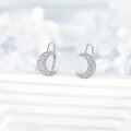 wholesale 925 Sterling Silver Celtic Knot Crescent Moon Drop Dangle Lever Back Earrings for Women Girls  4cm Long-0-4