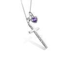 wholesale 925 Sterling Silver Cross Pendant With Blue Opal And Philippians Inscription-0-62