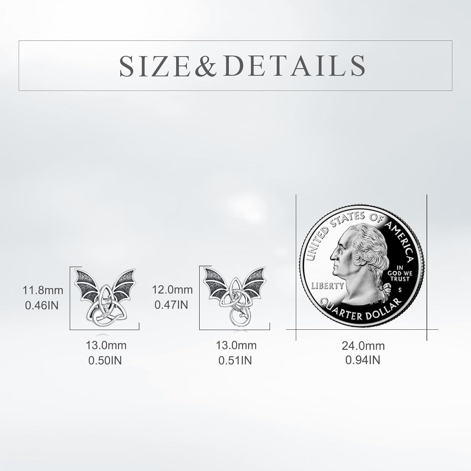 Sterling Silver Stone Gothic Animal Halloween Earrings for Women-0-2