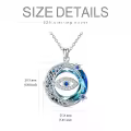 TOUPOP Sterling Silver & Crystal Tree Of Life Evil Eye Protection Pendant Necklace-0-2