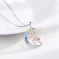 wholesale 925 Sterling Silver Moon Pendant with Dancer and Ball Necklaces Wholesale for Women Sport Gift-0-2