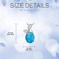 wholesale 925 Sterling Silver Turquoise Stone Butterfly Pendant Necklace - Vintage Bohemian Style s for Her-0-5