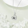 wholesale 925 Sterling Silver Heart-Shaped Love You Forever Pandas Pendant Necklace-0-2