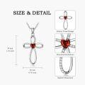 wholesale 925 Sterling Silver Moissanite Infinity Cross Birthstone Necklace 18+2-0-3