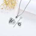 wholesale 925 Sterling Silver Elephant Rose Flower Urn Pendant Necklace Memorial Keepsake Jewelry-0-2