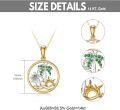 wholesale 14K Gold Crystal Coconut Tree Pendant Necklace with Sun and Waves Design - Gifts for Her-0-2