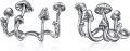 wholesale 925 Sterling Silver Mushroom Rose Cross Stud Claw Earrings - Gothic Cuff Jewelry for Women Gifts-0-0