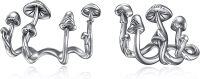wholesale 925 Sterling Silver Mushroom Rose Cross Stud Claw Earrings - Gothic Cuff Jewelry for Women Gifts-mushroom