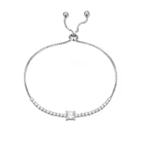 TOUPOP Sterling Silver Birthstone Adjustable Tennis Bracelet-undefined